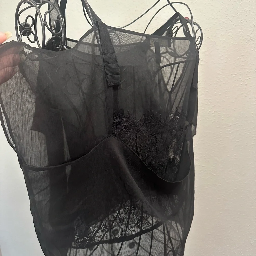 Jessica Simpson Black Sheer Ruffled Blouse - Picture 9 of 15